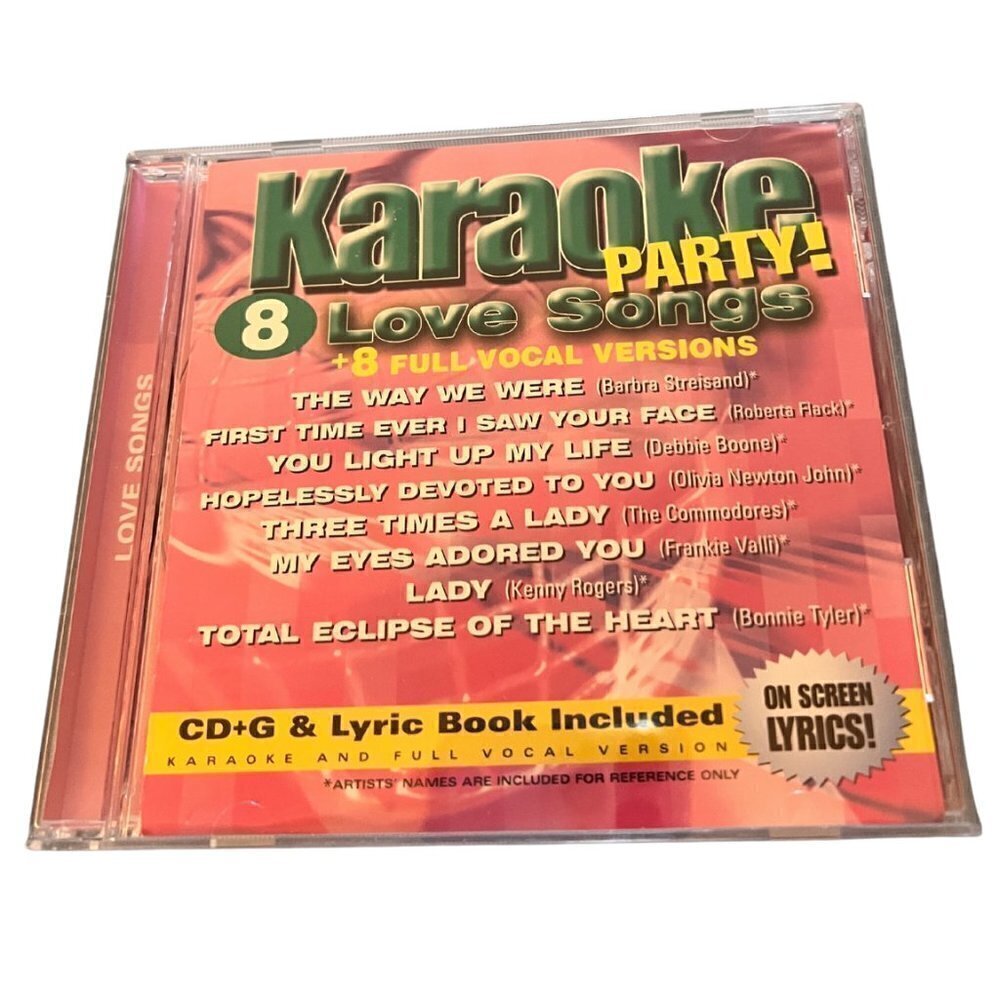 Karaoke Party! 8 Love Songs CD / Lyrics Included